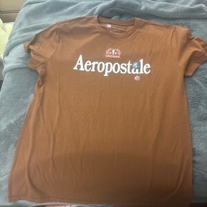 Aeropostale Brown Crewneck Logo T-Shirt